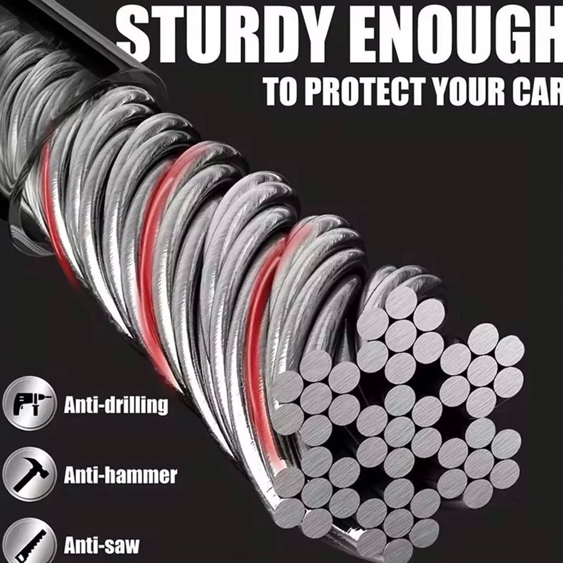 Steering Wheel Lock Anti-Theft Heavy Duty Seat Belt Car Security Device — image 4