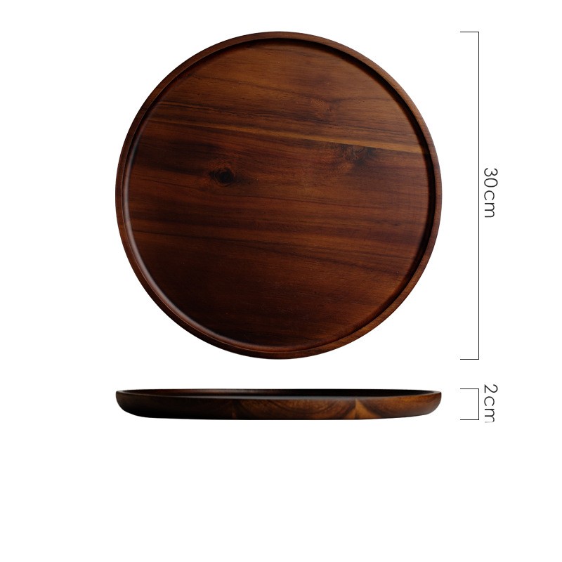 Title 9, Wooden Circular Japanese Storage Cake Tray