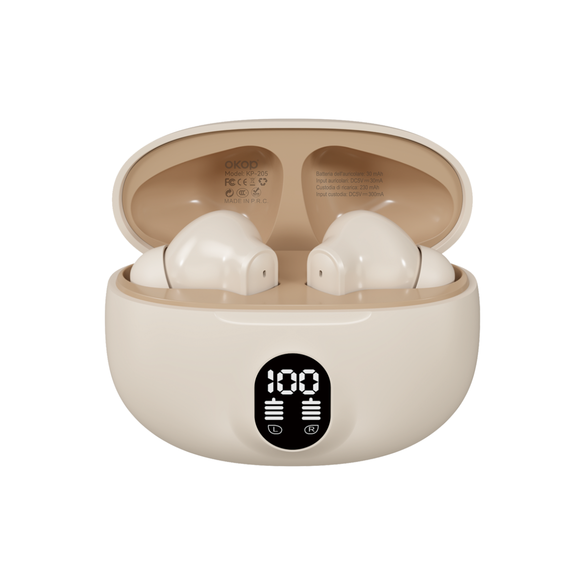 KP-205 In-Stock Digital Display Bluetooth Earbuds High Quality Audio In-Ear Design Low-Latency Gaming Ultra Long Battery Life Factory Direct 4