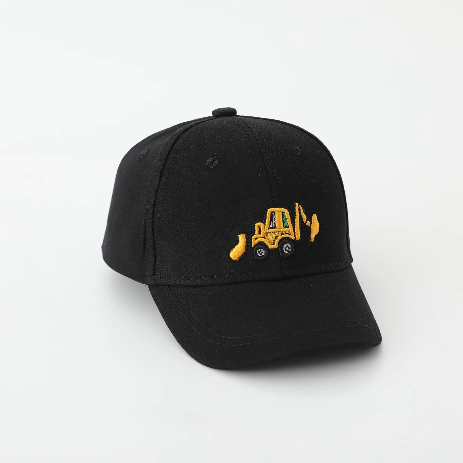 Monochrome Excavator Embroidered Korean-style Simple And Casual