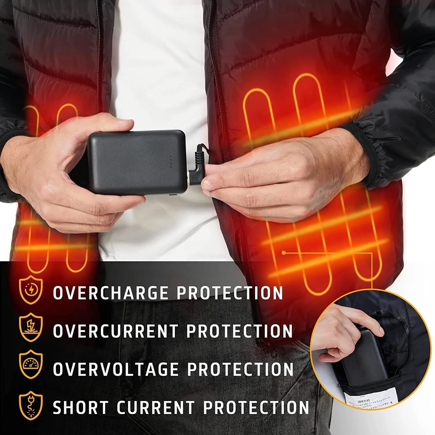 POWER BANK FOR ELECTRIC HEATED VEST JACKET BODY WARMER USB 5V 2A BATTERY PACK UK