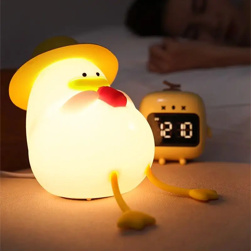 LED Night Light Rechargeable Duck Lamp Silicone