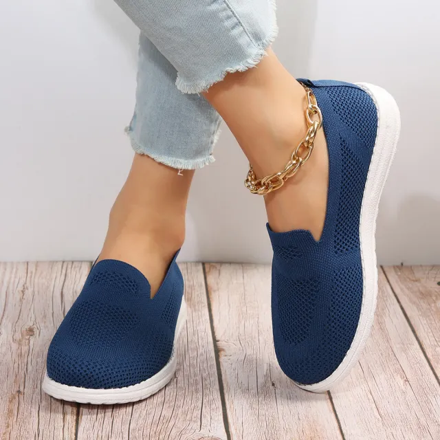 Women's Mesh Shoes Breathable Slip On Lazy Shoes Loafers Blue - Shop at LoveMi