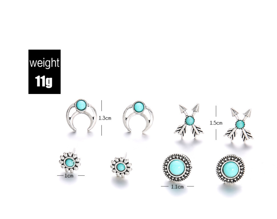 Bohemian Retro Totem Turquoise Ear Studs