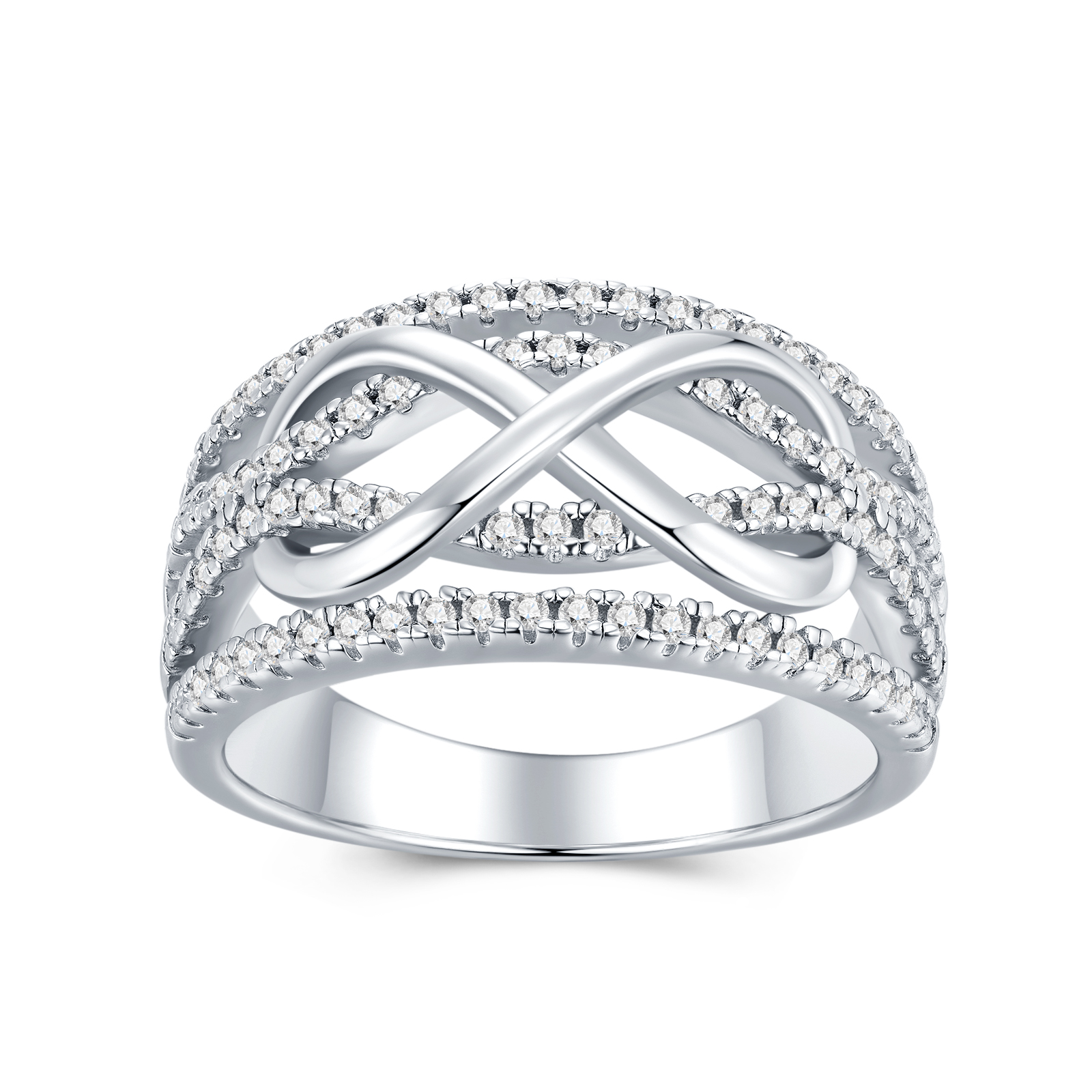 A Luxurious And Fashionable Minimalist Jewelry Ring Featuring Top-quality Moissanite, Made Of S925 Silver Electroplated With Platinum.