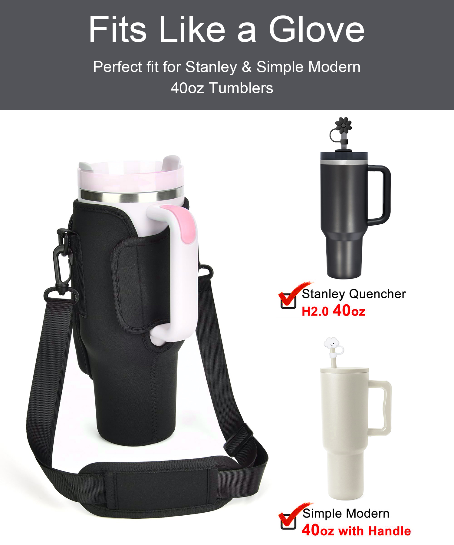 water bottle carrier bag with phone pocket for tumbler neoprene water bottle holder pouch with adjustable strap bollus with straw cover and carabiner for cup accessories drinkware mug