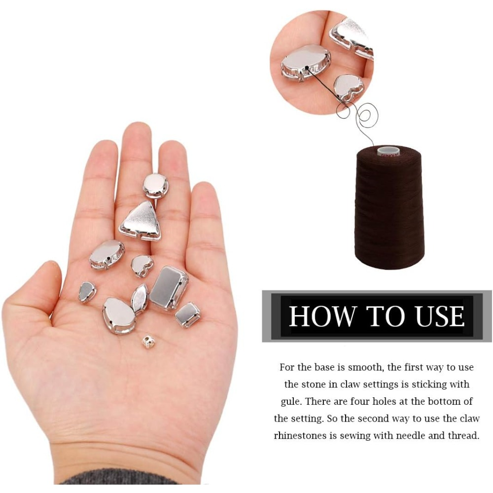 Sew On Rhinestones 300 PCS Mixed Shapes Single-Claw Clear Glass Stones For Versatile Craft Use