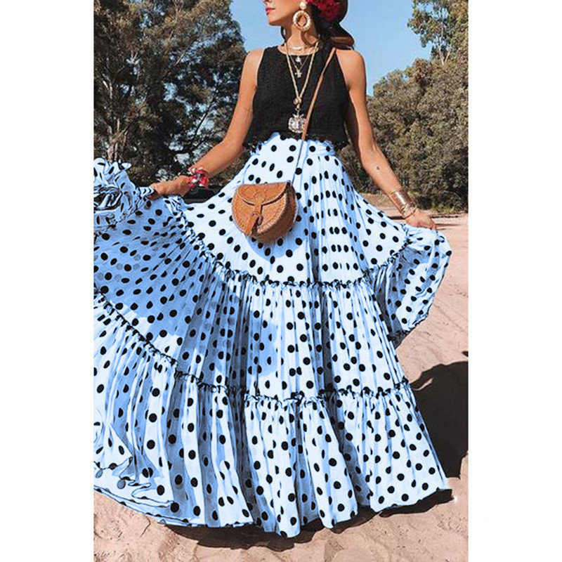 Title 4, Summer New Style Plus Size Polka Dot Ladies Skirt