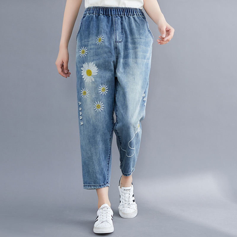 Title 6, Denim Embroidered Harlan Pants Summer New Loose