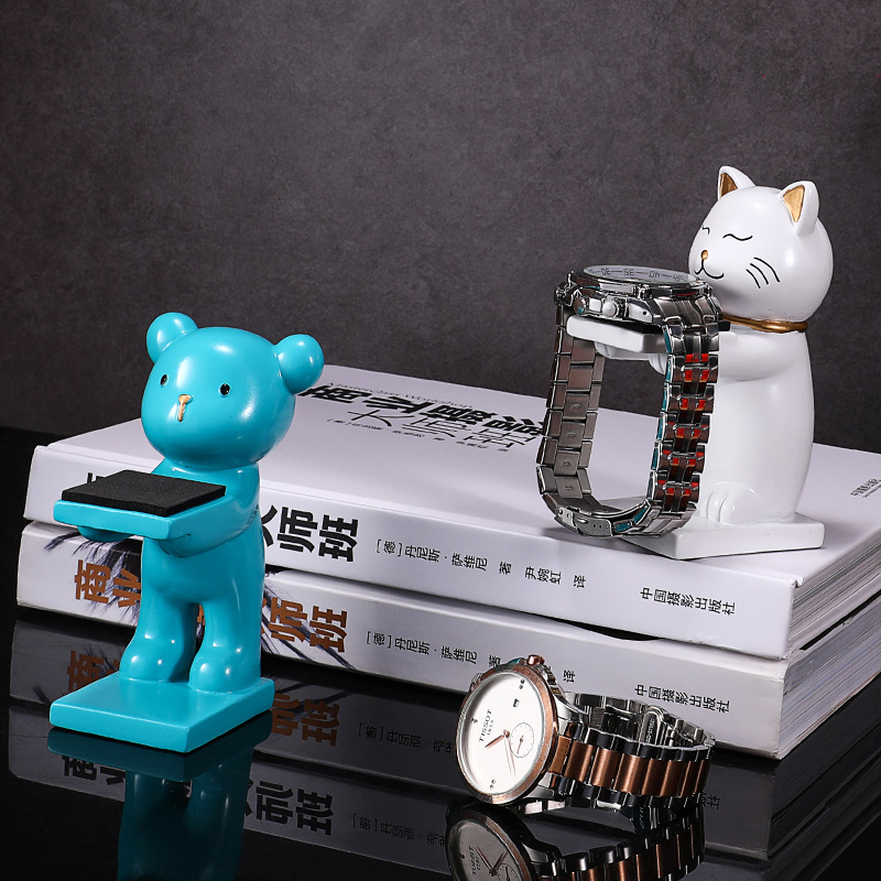 Creative Cat Watch Table Cute Bear Display Stand