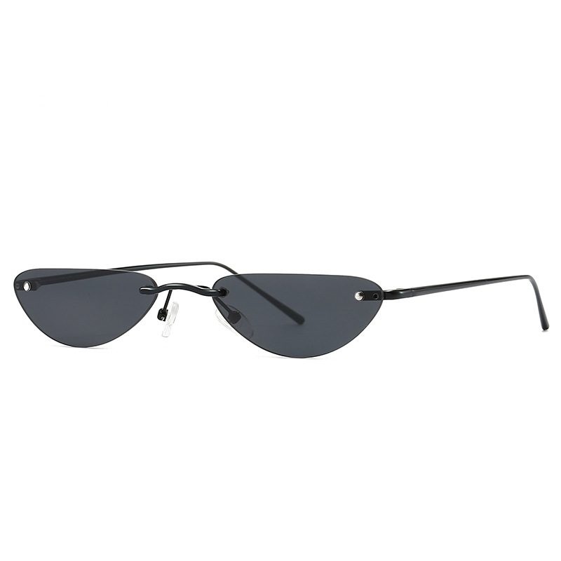 Title 1, Cat Eye Narrow Sunglasses Modern Retro Temples