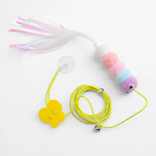 Cartoon Hanging Door Elastic Rope Self healing Swing Funny Cat Stick Ringing Paper Caterpillar - Shop at LoveMi