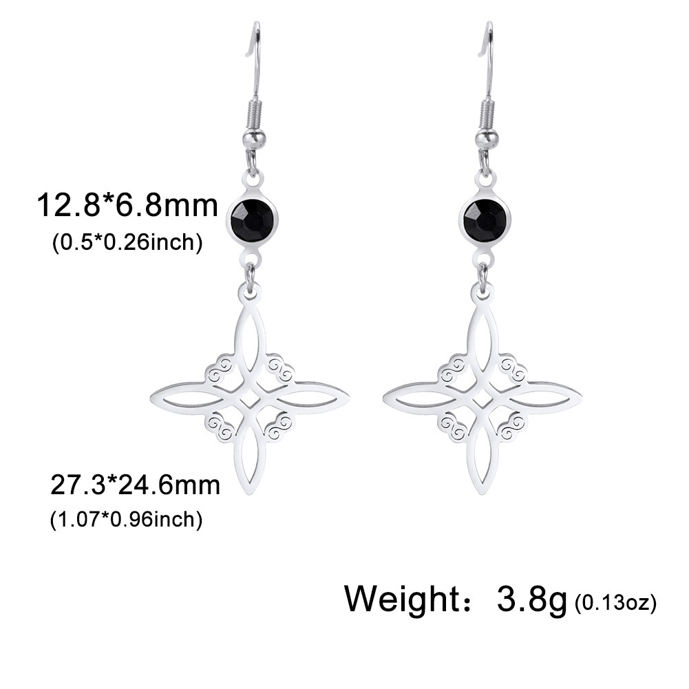 Title 1, Hollow-out symmetrical stainless steel earrings...