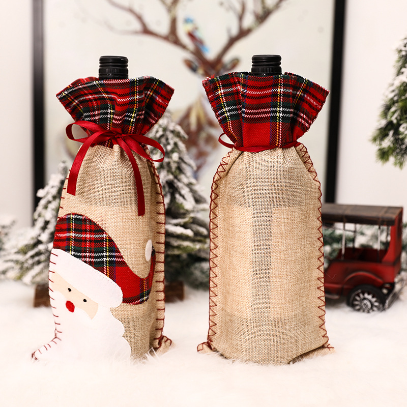 Christmas Decoration New Bar Table Lattice Side Machine Embroidered Wine Set — image 1