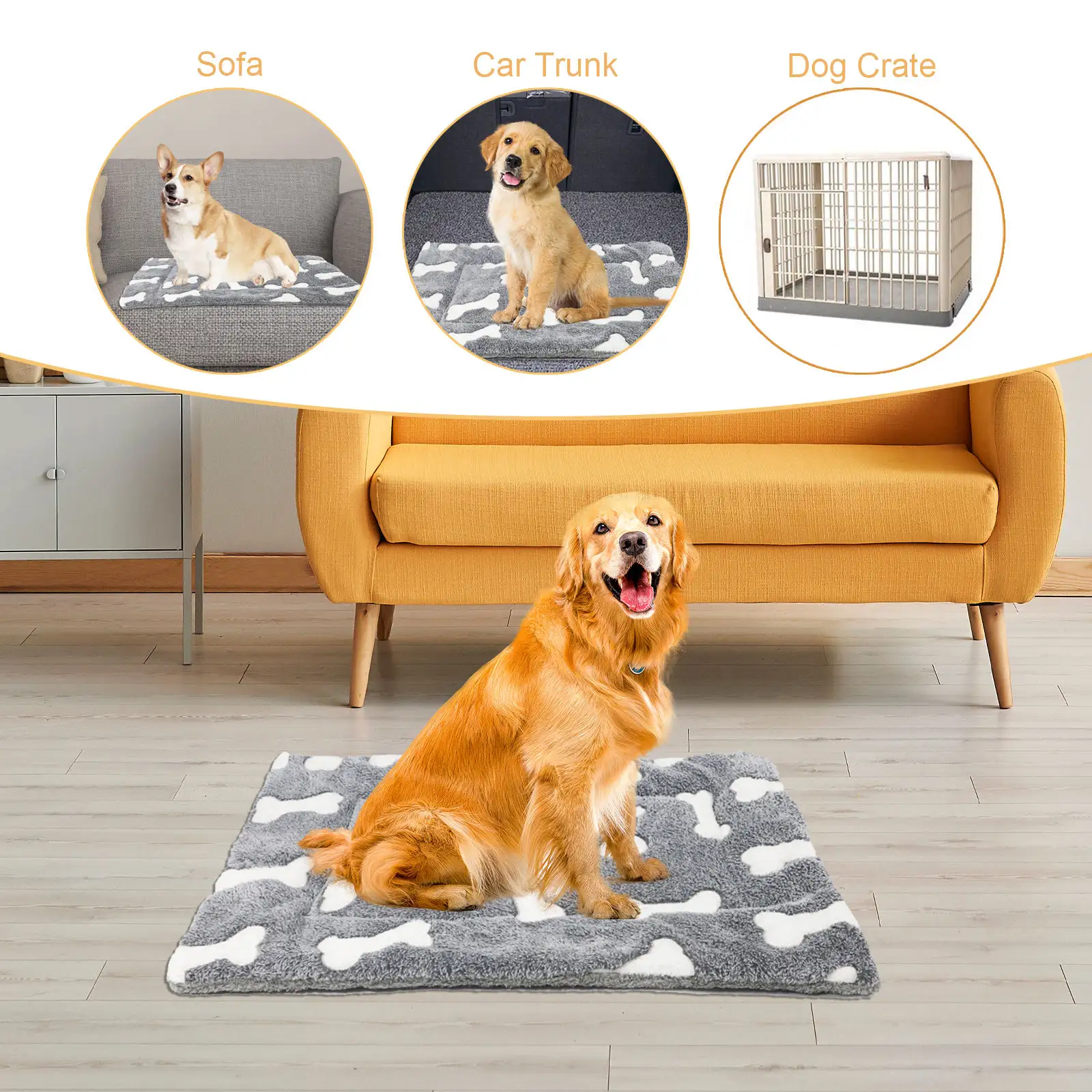 Self-Warming Cat Bed Mat Washable Dog Crate