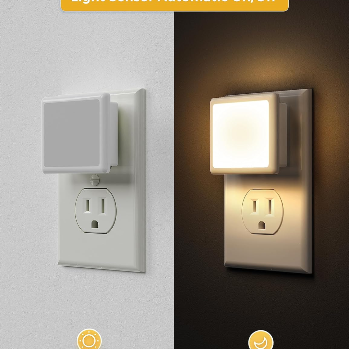 LED Night Lights Plug Into Wall 2 Pack Plug In Night Light