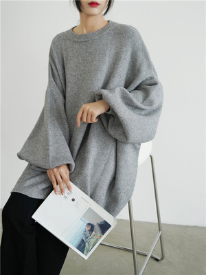 Title 6, Loose Mid Length Knitted Pullover Sweater