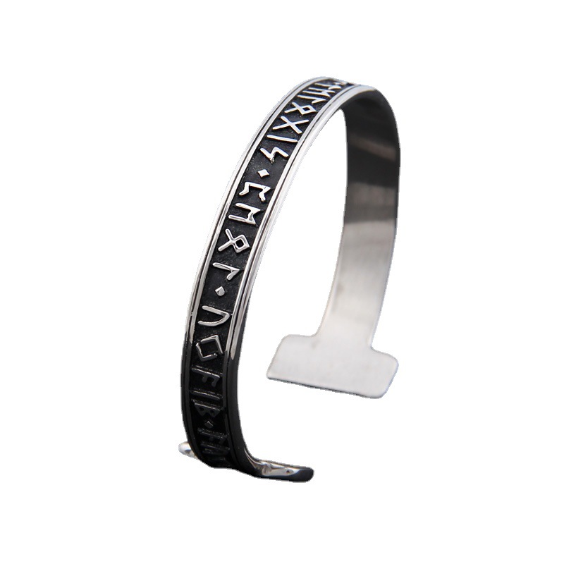 Title 4, Bracelet Rune en acier inoxydable, ornement pop...