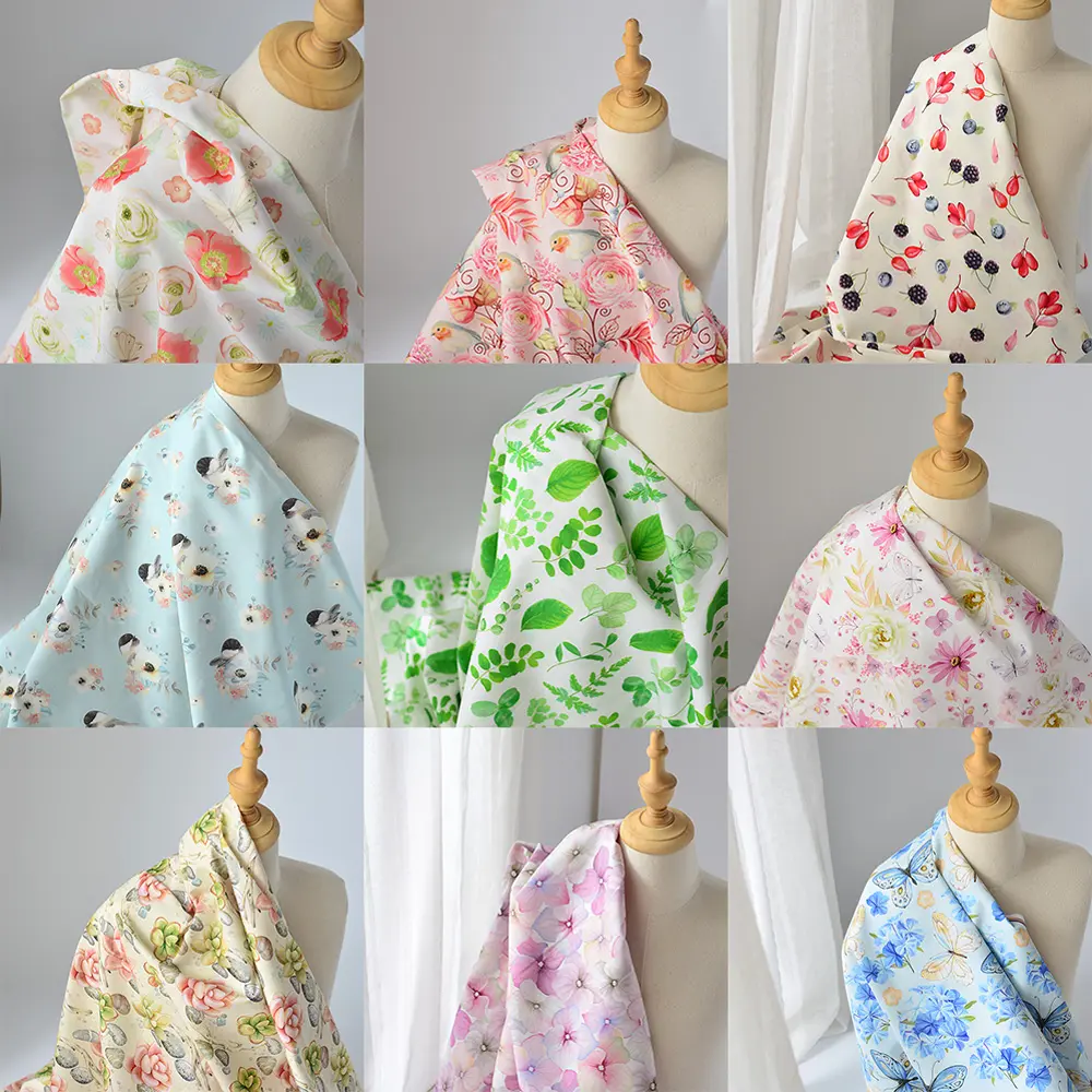 Soft Thin Skirt Plant Flower Pastoral Fabric