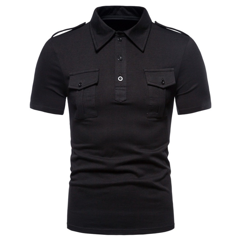 Men's Lapel Pullover Short-sleeved T-shirt Men's Tooling Half-sleeved Shirt