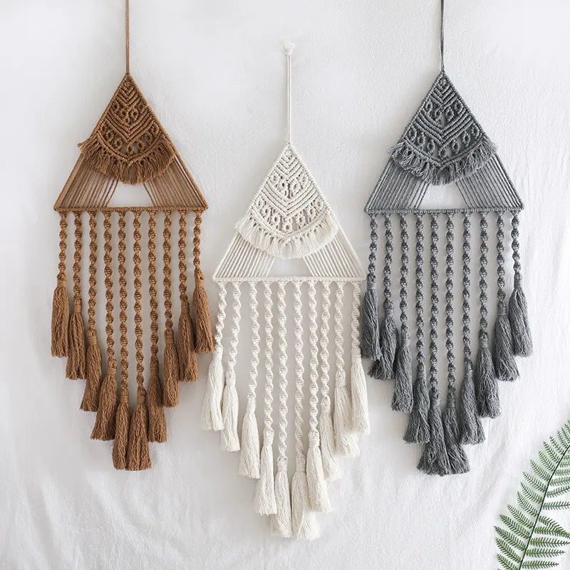 Handwoven Home Decor Triangle Dream Catcher Pendant