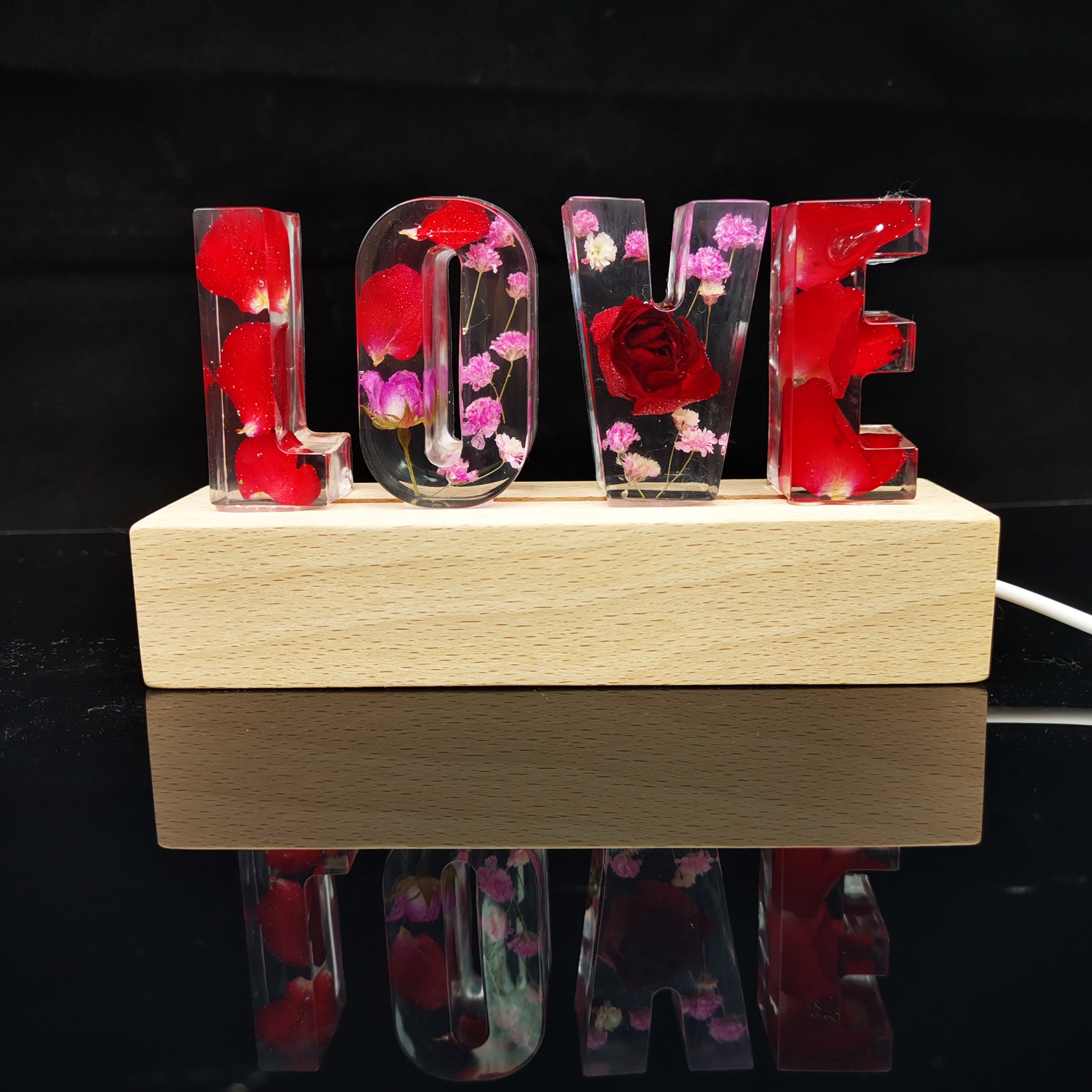Dried Flower Alphabet Night Light