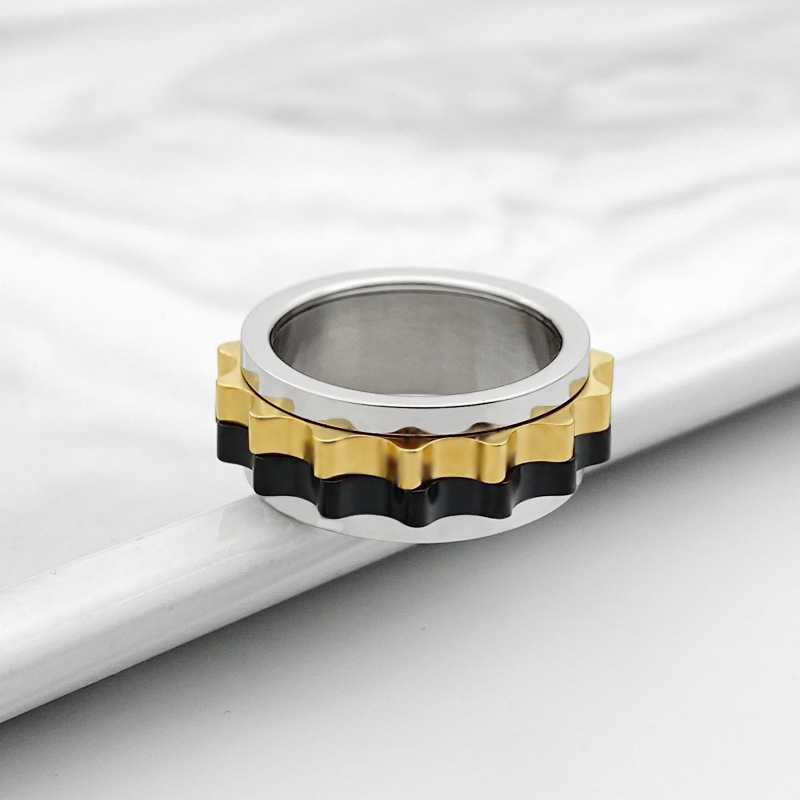 Titanium Steel Rotatable Ring Stainless Steel Simple