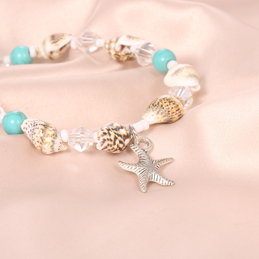 Title 4, Tobillera vintage con perlas y estrellas de mar...