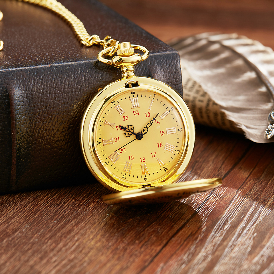 Title 5, Carved Retro Quartz Pocket Watch