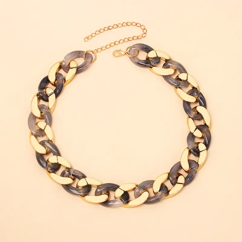 Cold Wind Resin Stitching Necklace