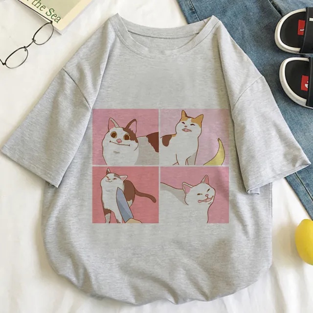 Cat Kawaii Cartoon Pattern T shirt Women E 3Xl - Shop at LoveMi