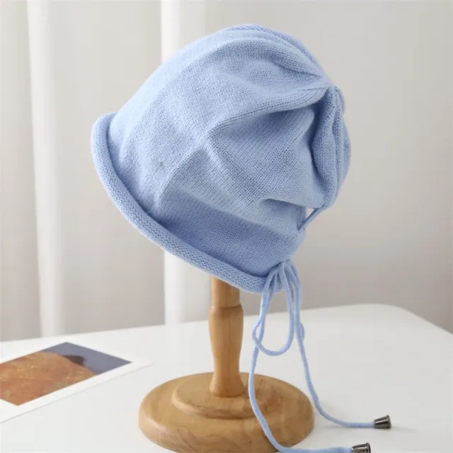 European And American Trend Pullover Hat Knitting Sky Blue - Shop at LoveMi