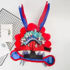 Halloween Headwear Cute Pet Dress Big Martial Arts Character Sword - Red - View 1
