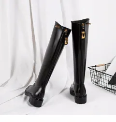 New Ladies Rider Black Long Boots - Black - View 1
