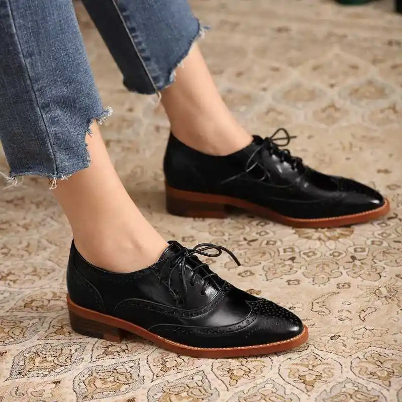 Spring Women's Shoes, Single Shoes, Single Shoes, Daily Adhesive Shoes, Thick And Low-heeled Cross Straps, Shallow Oral