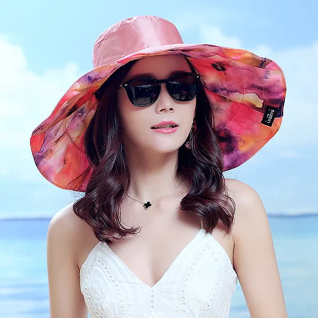 Sun Protection And UV Protection Double sided Beach Hat With Large Brim Pink - Shop at LoveMi