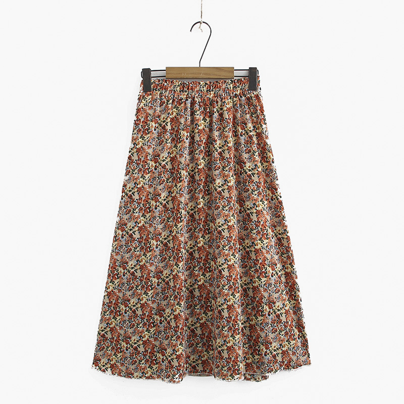 Title 2, Ladies plus size floral chiffon skirt, a stylis...