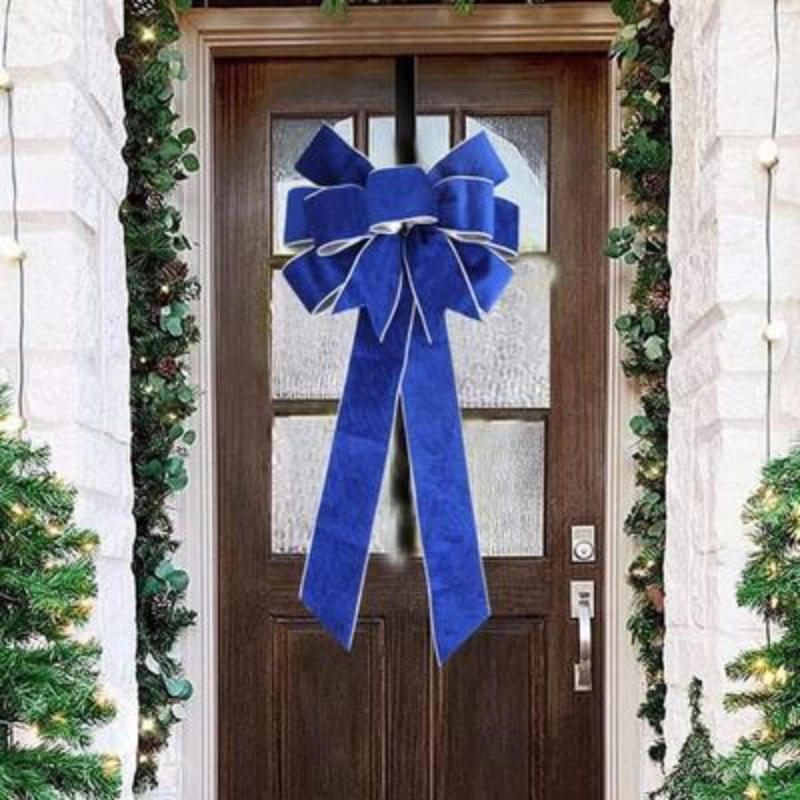 Big Blue Bow Wall Door Hanging_voghion.com