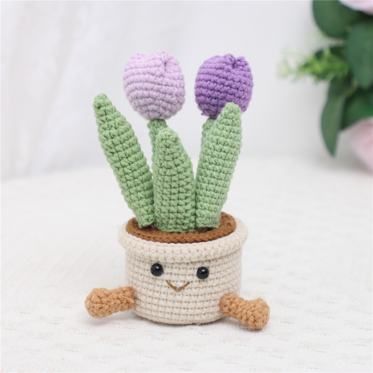 Crochet Tulip Doll Potted Ornament