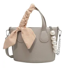 Candy-coloured Bucket Bag Simple Cross-body - Red - View 1