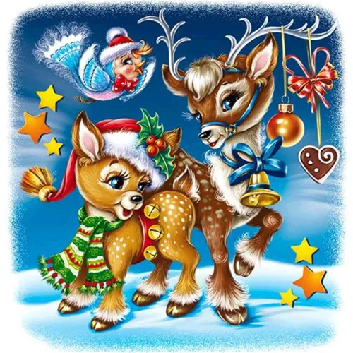 5d Diamond Painting Christmas Deer Diamond Embroidery Animal Mosaic Square - Shop at LoveMi