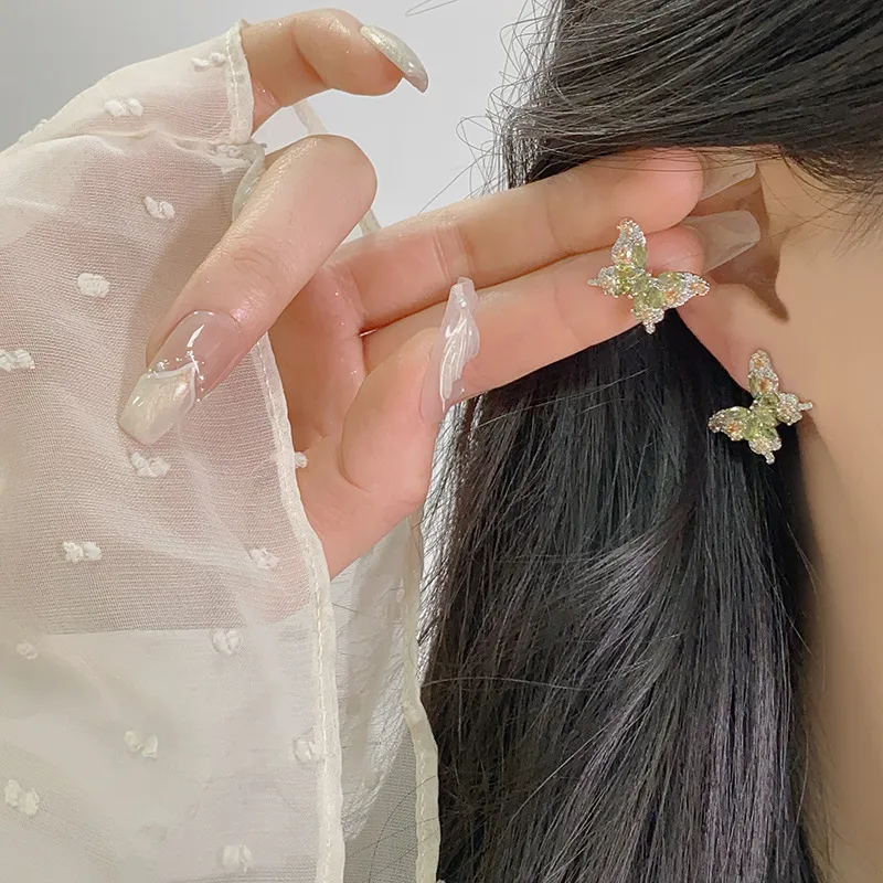 Butterfly Zircon Exquisite And Versatile Niche Earrings