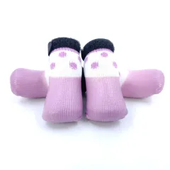 Dog Socks Soft Soled Shoes Scratch Proof And Waterproof Footwear - Polka Dot Pink - View 1