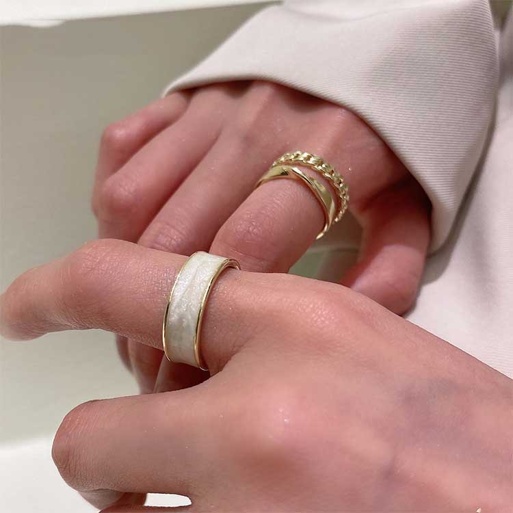 Square Index Finger Ring Ring Light Luxury Niche Exquisite