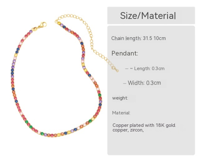 Title 7, Collier en Zircon coloré, Style Ins polyvalent