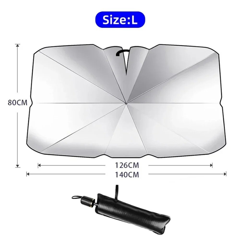 Car Windshield Sun Shade Umbrella Foldable Front Window Cover Sunshade Visor — image 5