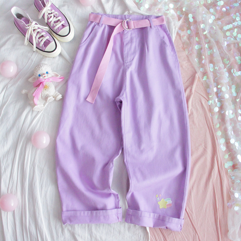 Title 5, Purple wide leg pants girl trousers