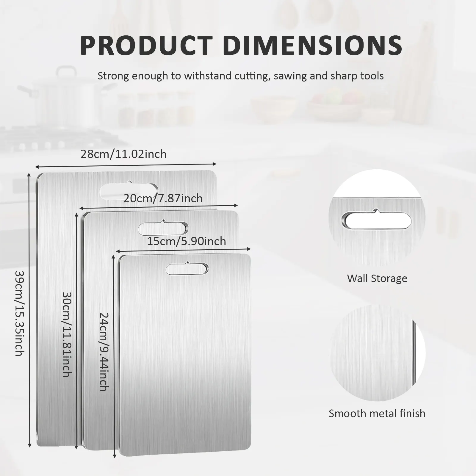 Pure Titanium Cutting Board Set Double Sided