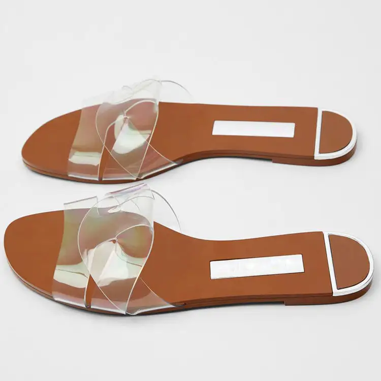 Women's Cross Leather Flat Sandals