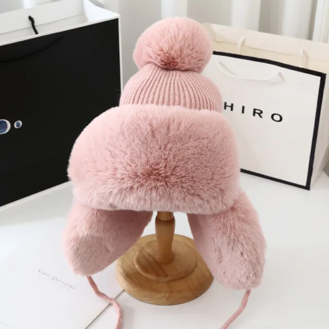 Thickened Cold Proof Plush Hat Lady Pink - Shop at LoveMi